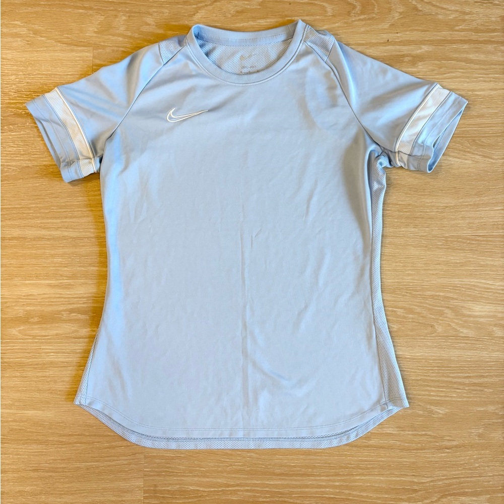 Nike Dri Fit Running Shirt Blue Mesh Back Athletic Top Women’s M